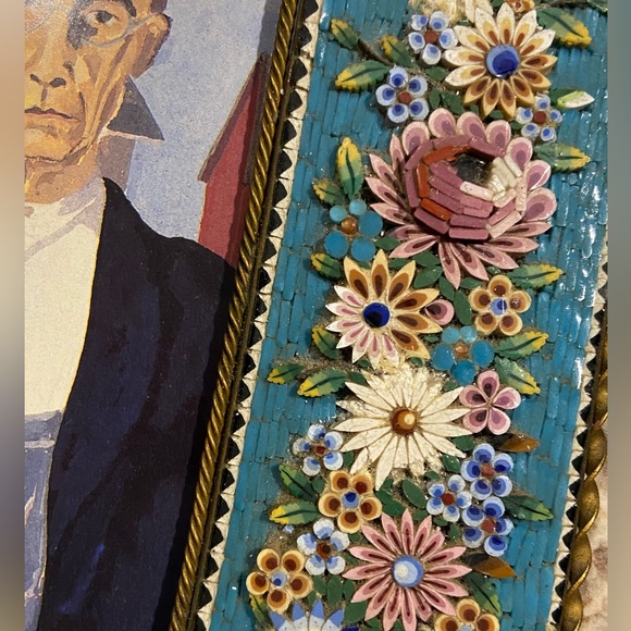 Rare Antique Victorian Italian Micro Mosaic Floral Photo Frame 1890s - Picture 4 of 7